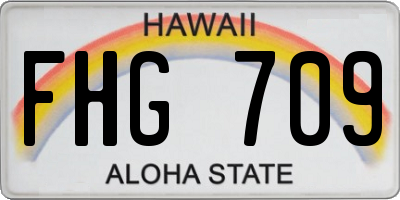 HI license plate FHG709