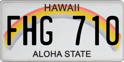 HI license plate FHG710