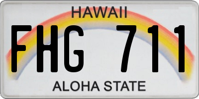 HI license plate FHG711