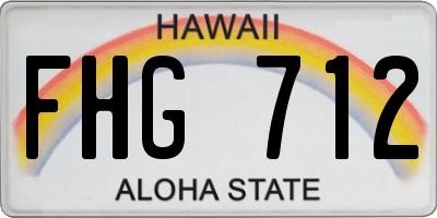 HI license plate FHG712