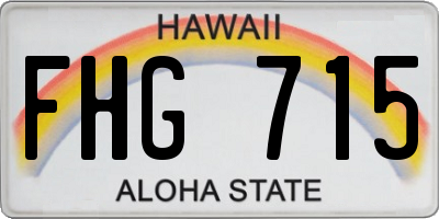 HI license plate FHG715