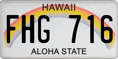 HI license plate FHG716