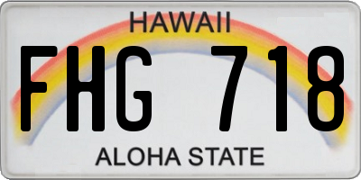 HI license plate FHG718