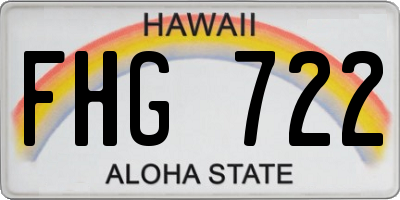 HI license plate FHG722