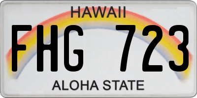 HI license plate FHG723