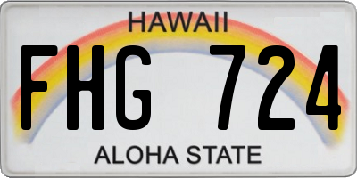 HI license plate FHG724
