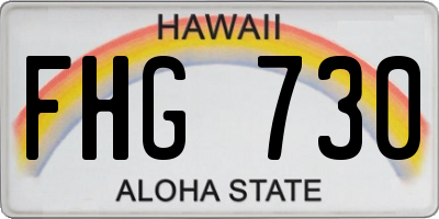 HI license plate FHG730