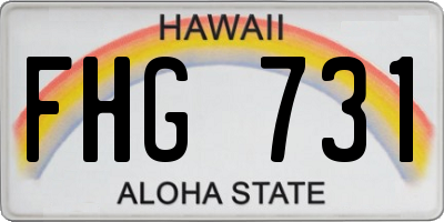HI license plate FHG731