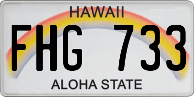 HI license plate FHG733