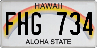 HI license plate FHG734