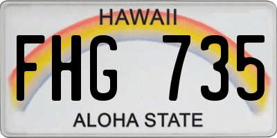 HI license plate FHG735