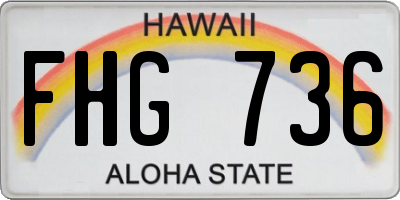 HI license plate FHG736