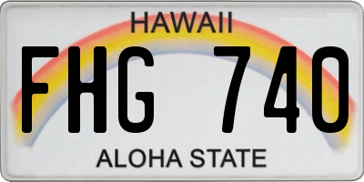 HI license plate FHG740