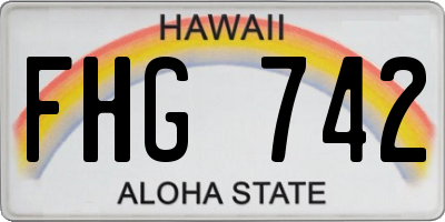 HI license plate FHG742