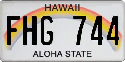 HI license plate FHG744