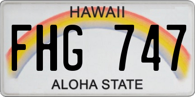 HI license plate FHG747