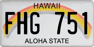 HI license plate FHG751