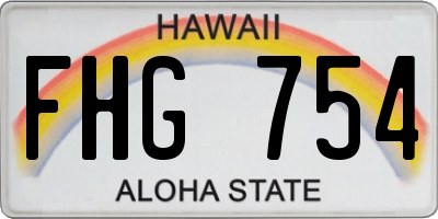 HI license plate FHG754