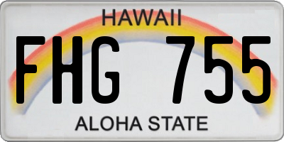 HI license plate FHG755