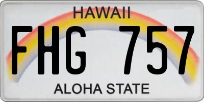 HI license plate FHG757