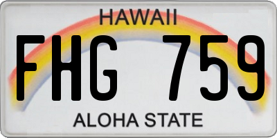 HI license plate FHG759