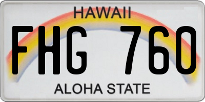 HI license plate FHG760