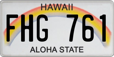 HI license plate FHG761
