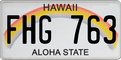 HI license plate FHG763