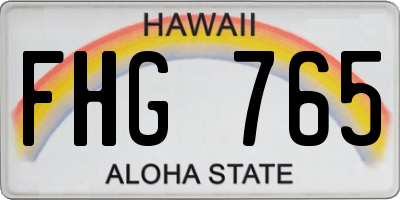 HI license plate FHG765