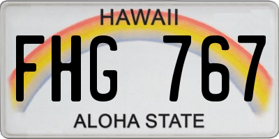 HI license plate FHG767