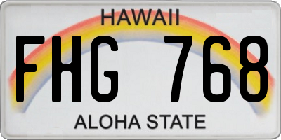 HI license plate FHG768