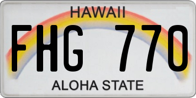 HI license plate FHG770
