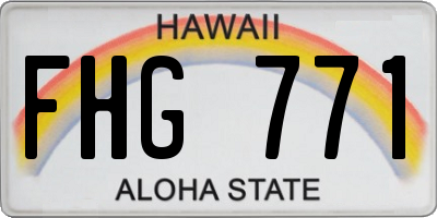 HI license plate FHG771