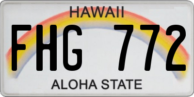 HI license plate FHG772