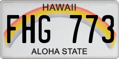 HI license plate FHG773