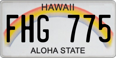 HI license plate FHG775