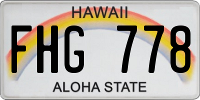 HI license plate FHG778