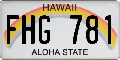 HI license plate FHG781