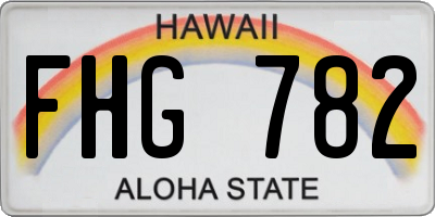 HI license plate FHG782
