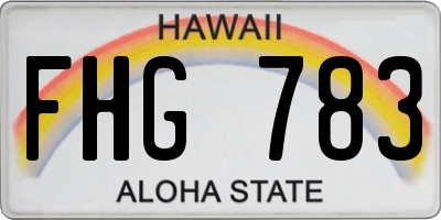 HI license plate FHG783