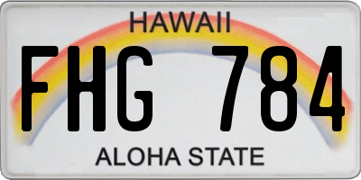 HI license plate FHG784