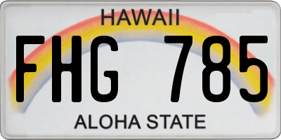 HI license plate FHG785