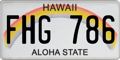HI license plate FHG786