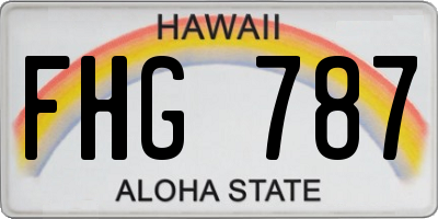 HI license plate FHG787