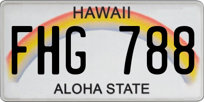 HI license plate FHG788