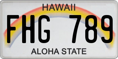 HI license plate FHG789