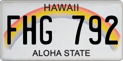 HI license plate FHG792