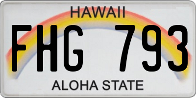 HI license plate FHG793