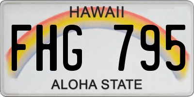 HI license plate FHG795