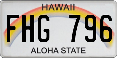 HI license plate FHG796